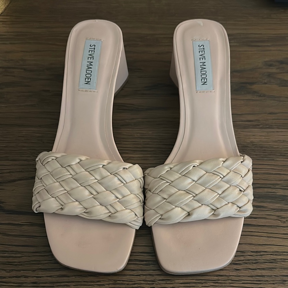 Steve Madden Women's Nude Braided Slide Sandals